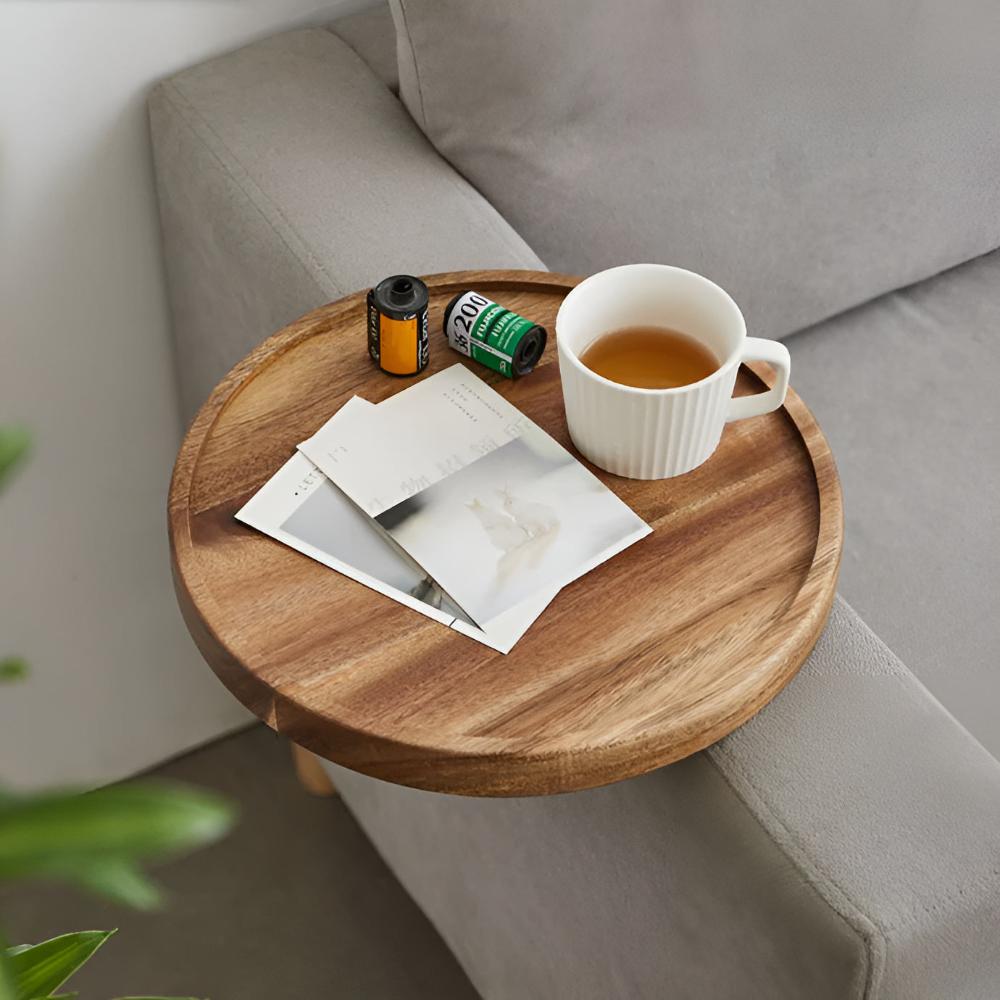 Sofa Armrest Walnut Tray