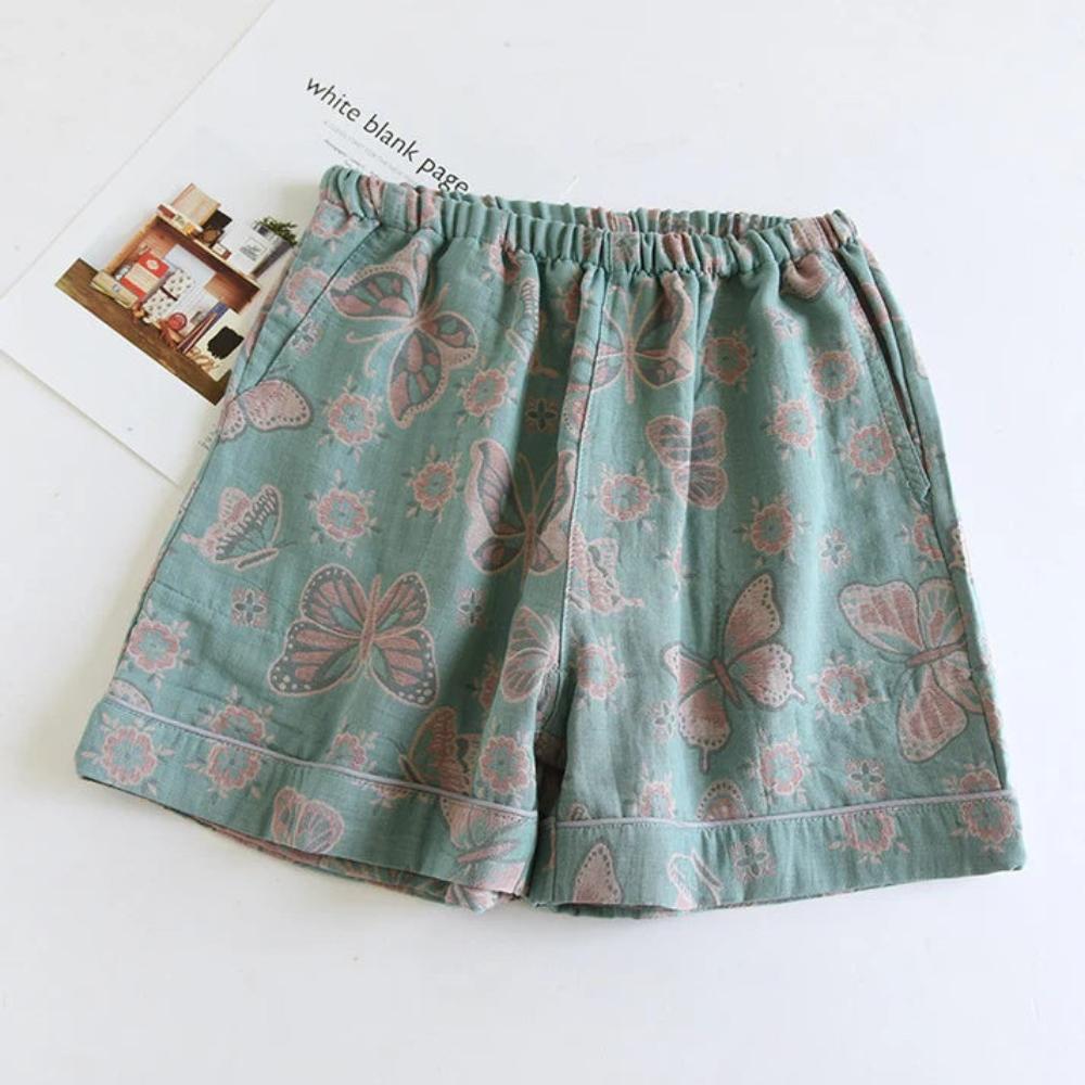 Shorts de détente en coton Butterfly Bloom