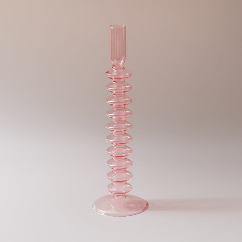 Sakura Rosa Glass Taper Lysestake & Vaser