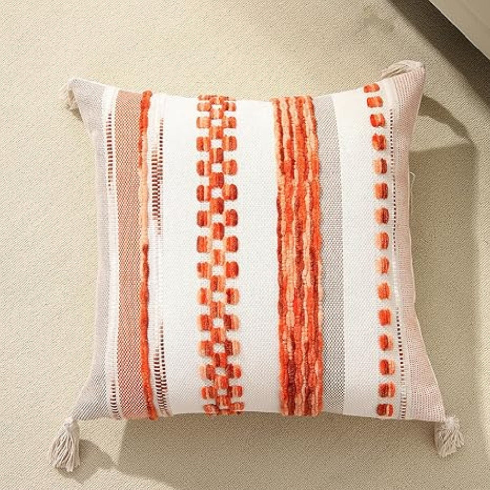 Housses de coussin à rayures boho double face