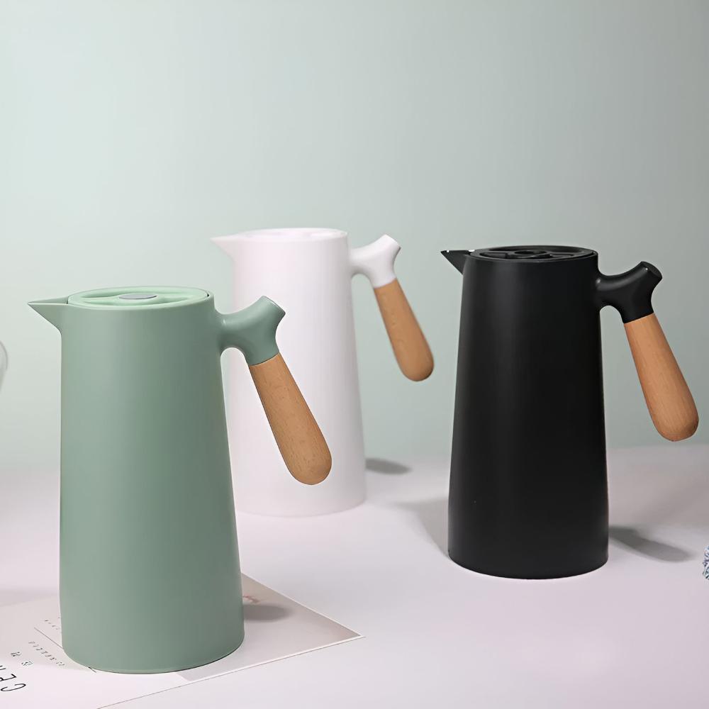 Carafe Isolée Élégante avec Poignée en Bois