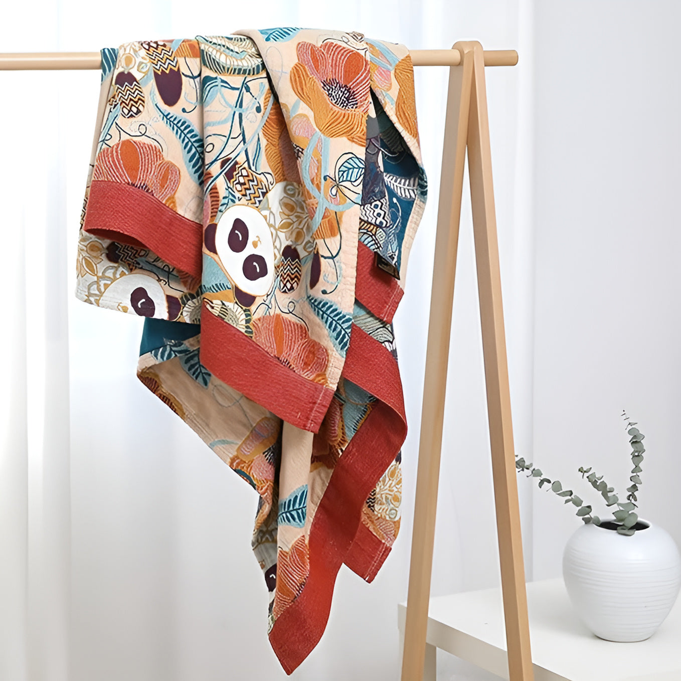 Serviette de bain Panda Floral