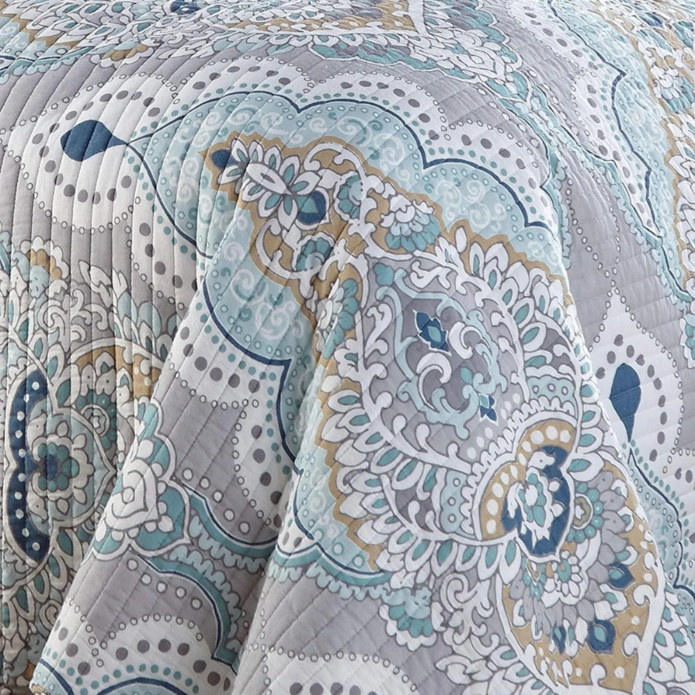 Ensemble de couvre-lit Paisley Aqua Teal