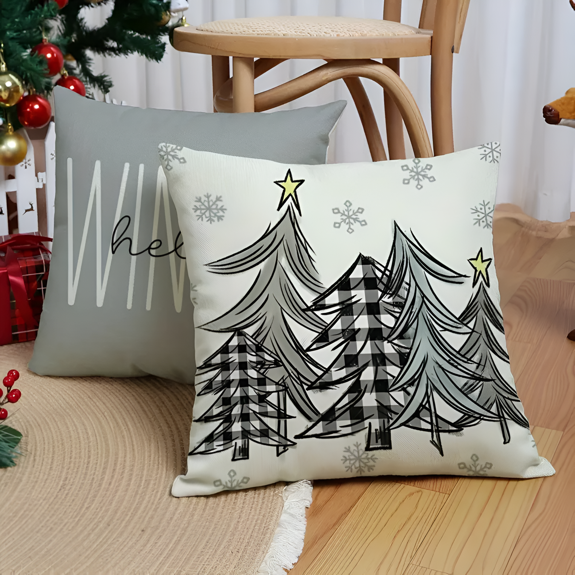 Christmas Gnome Cushion Cover | 4pcs Set