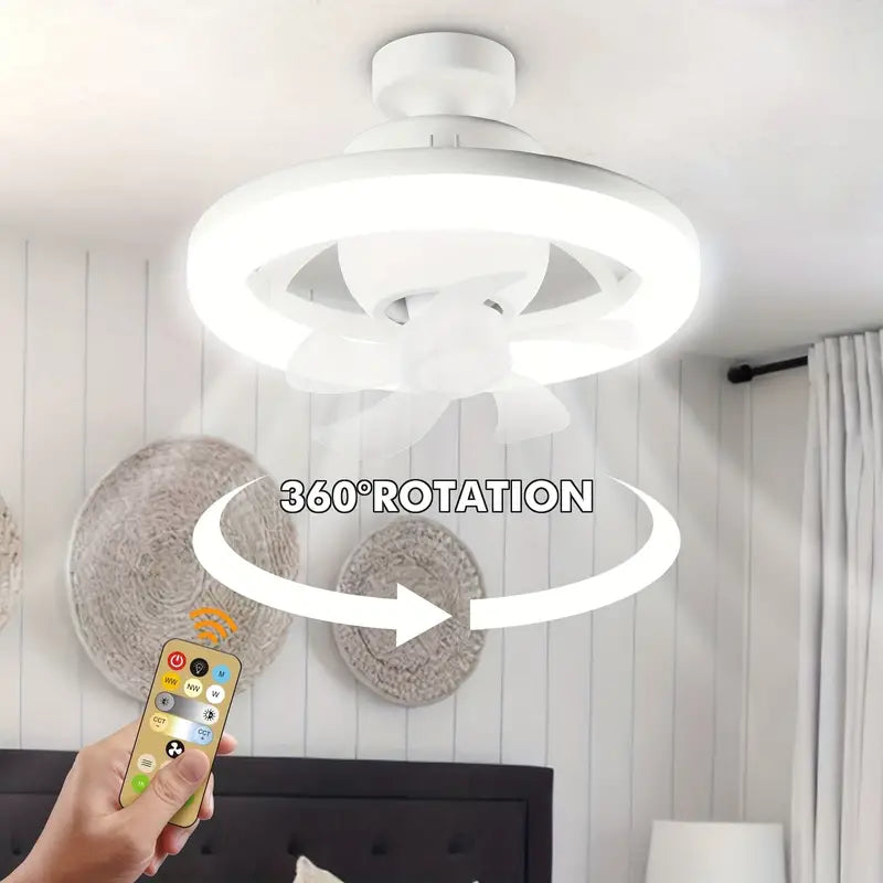 לונהבריז™ - מנורת תקרה עם מאוורר LED דימר 360°