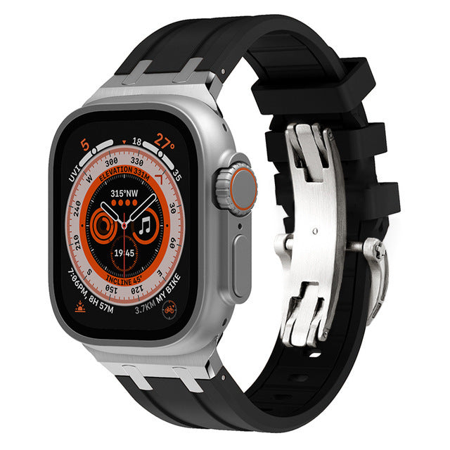 NUEVA banda de silicona gruesa AP con adaptador de titanio para Apple Watch