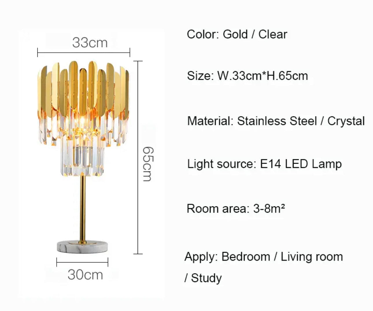 Ivy Crystal Kristall Boden- und Tischlampe