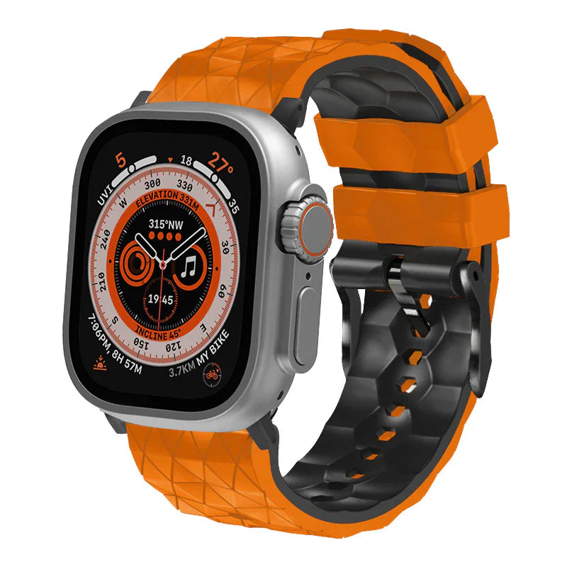 Two-color Football Pattern Sport Silicone Band For Apple Watch