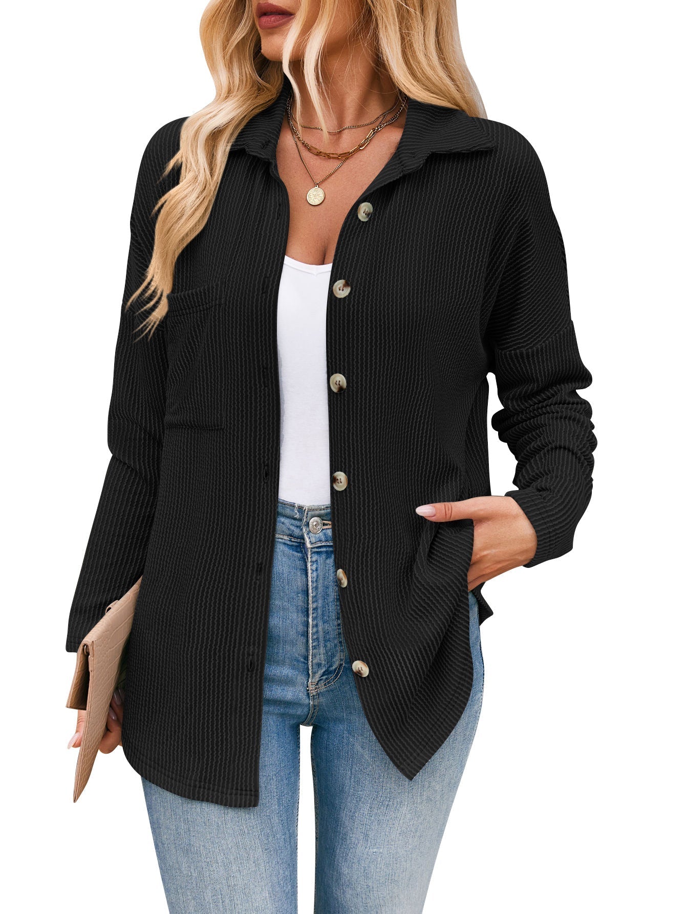 Claire™ - Stripet langermet bluse