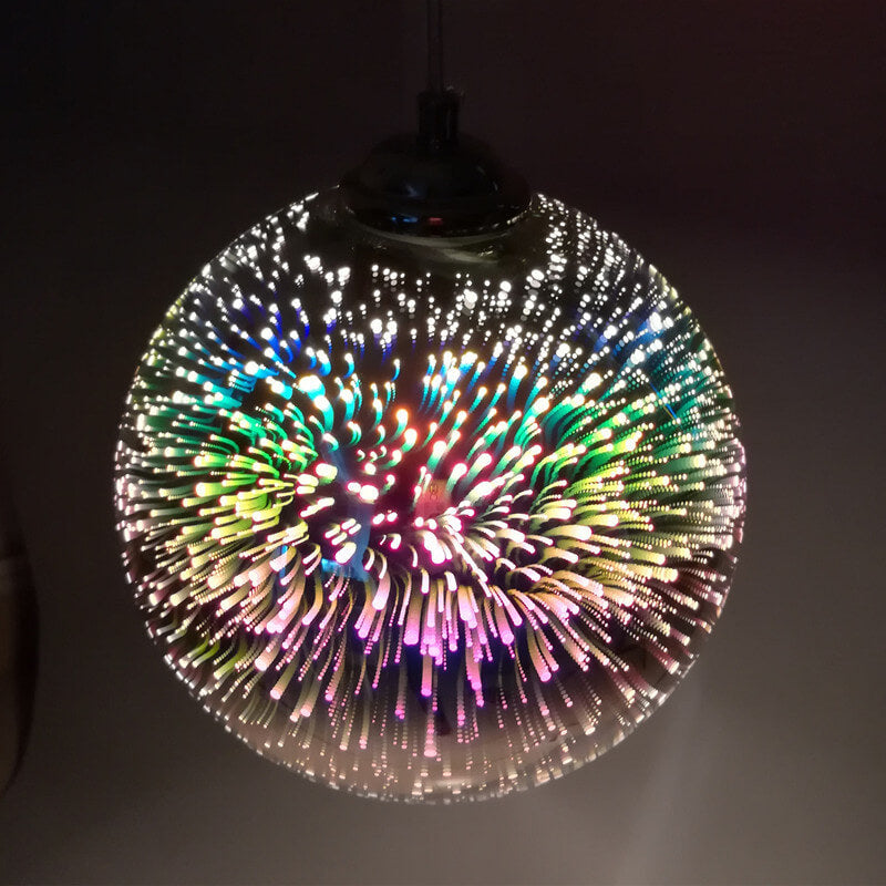 Modern Creative 3D Colorful Fireworks Glas 1-Light Dome Pendel Light lamp