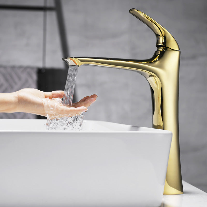 Robinet de lavabo de salle de bain vasque à une poignée et à un trou