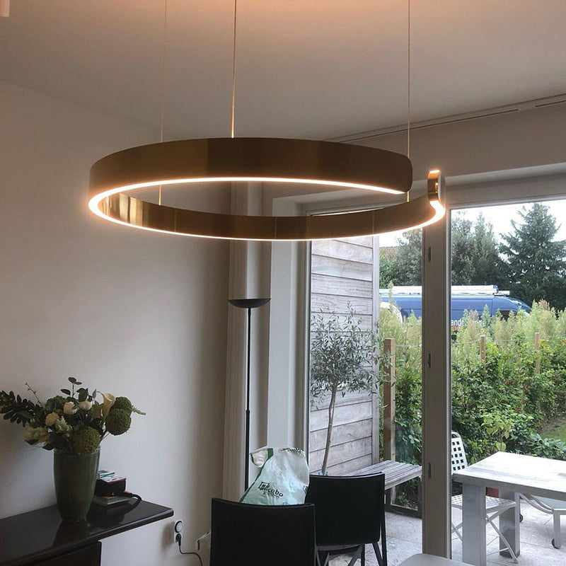 ModerneLuxe | Lustre LED circulaire contemporain – pour chambre, salle à manger et salon