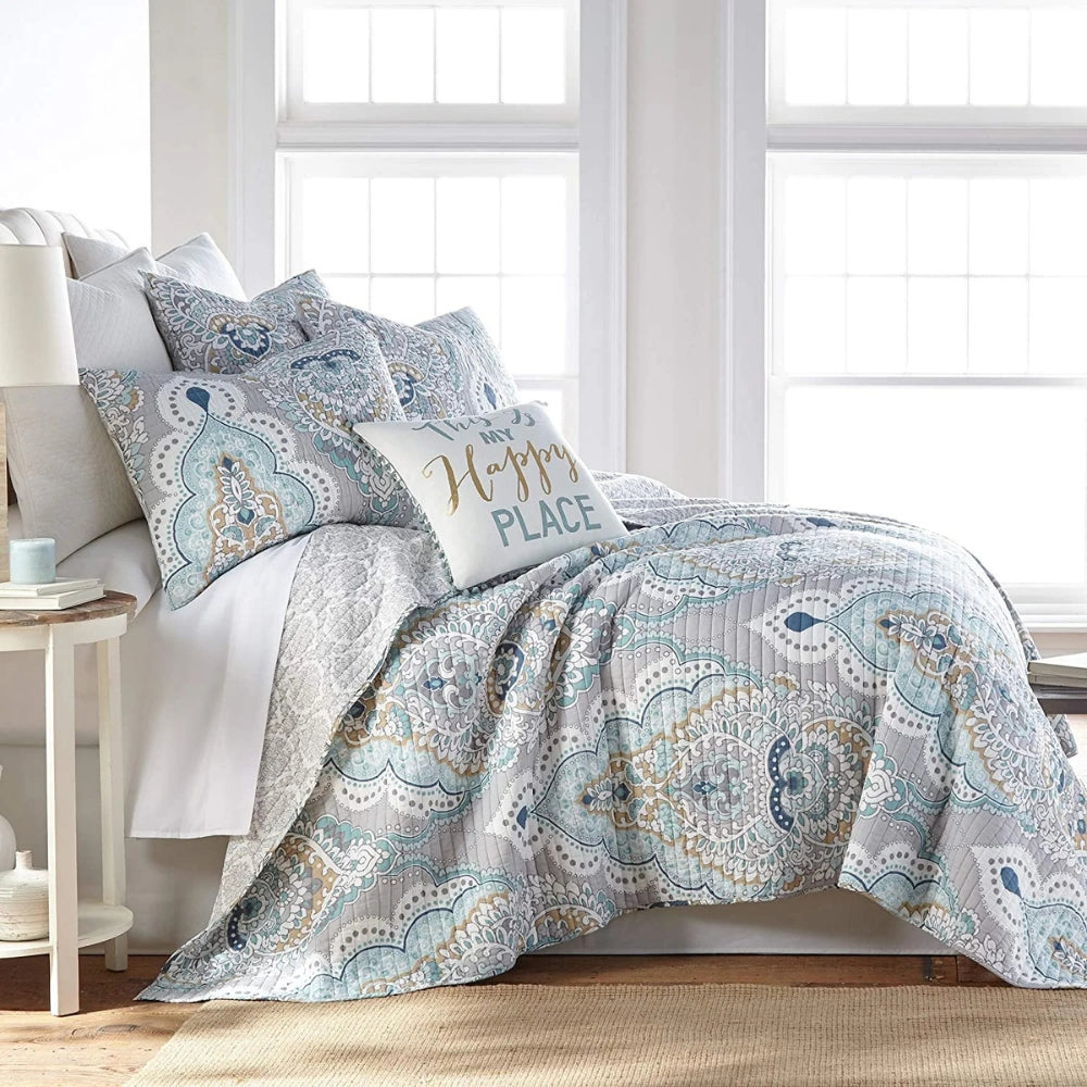 Paisley Aqua Teal Sengeteppe Sett