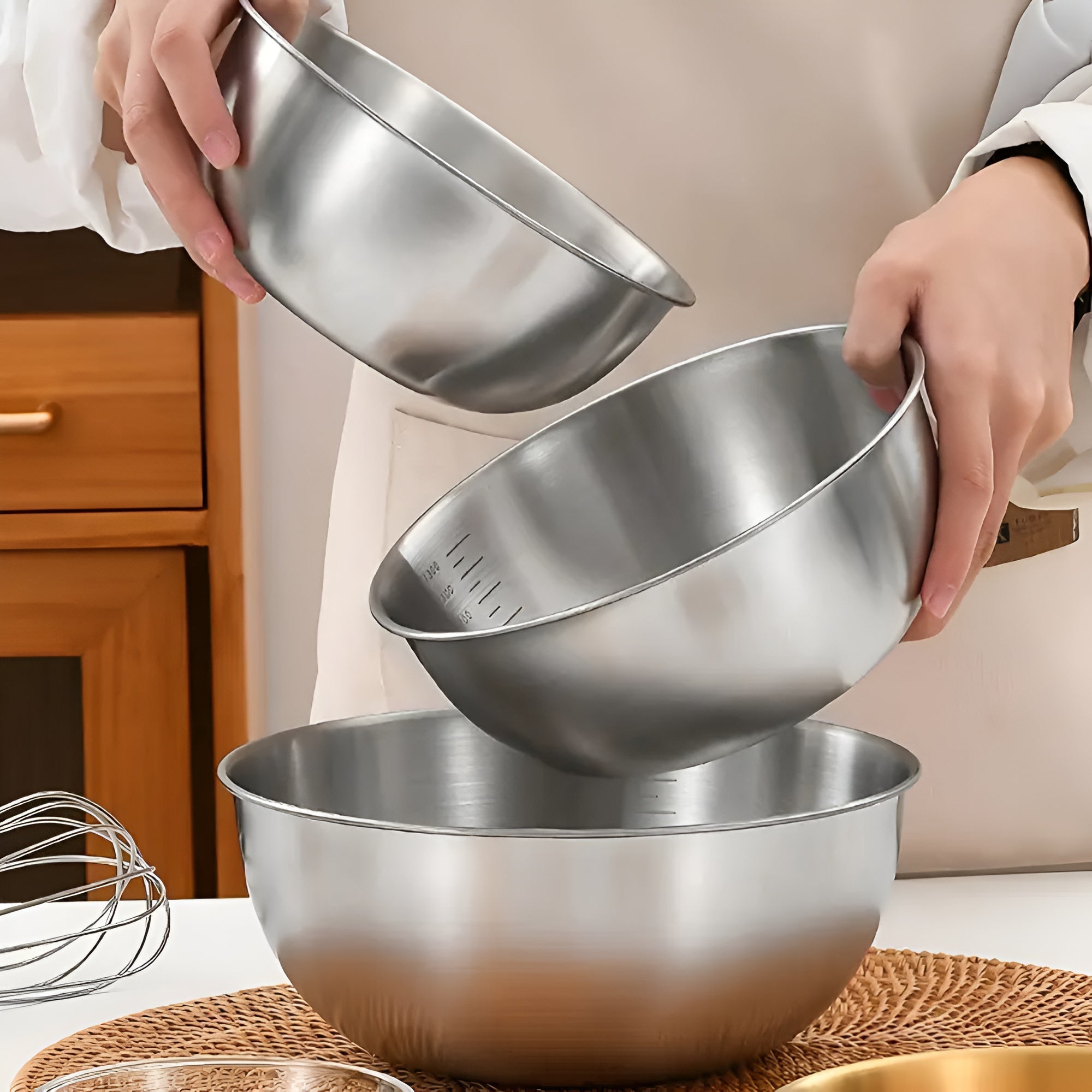 3pcs Stainless Steel Mixing Bowl Set