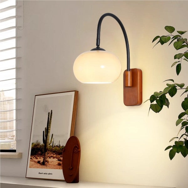 Bauhaus Persimmon Draaibare Glazen Wandlamp