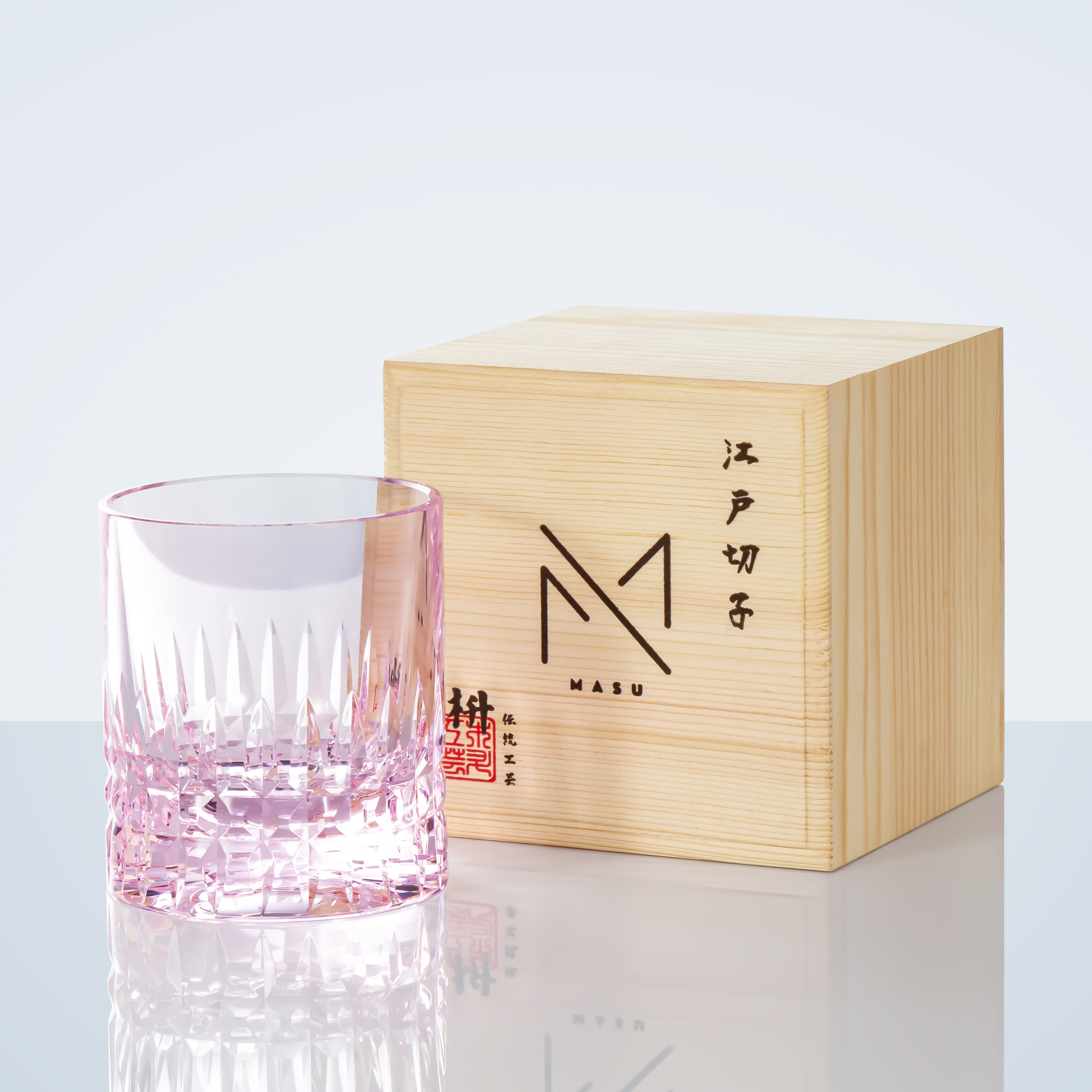 Edo Kiriko Crystal Royale Whisky Glass With Wooden Box