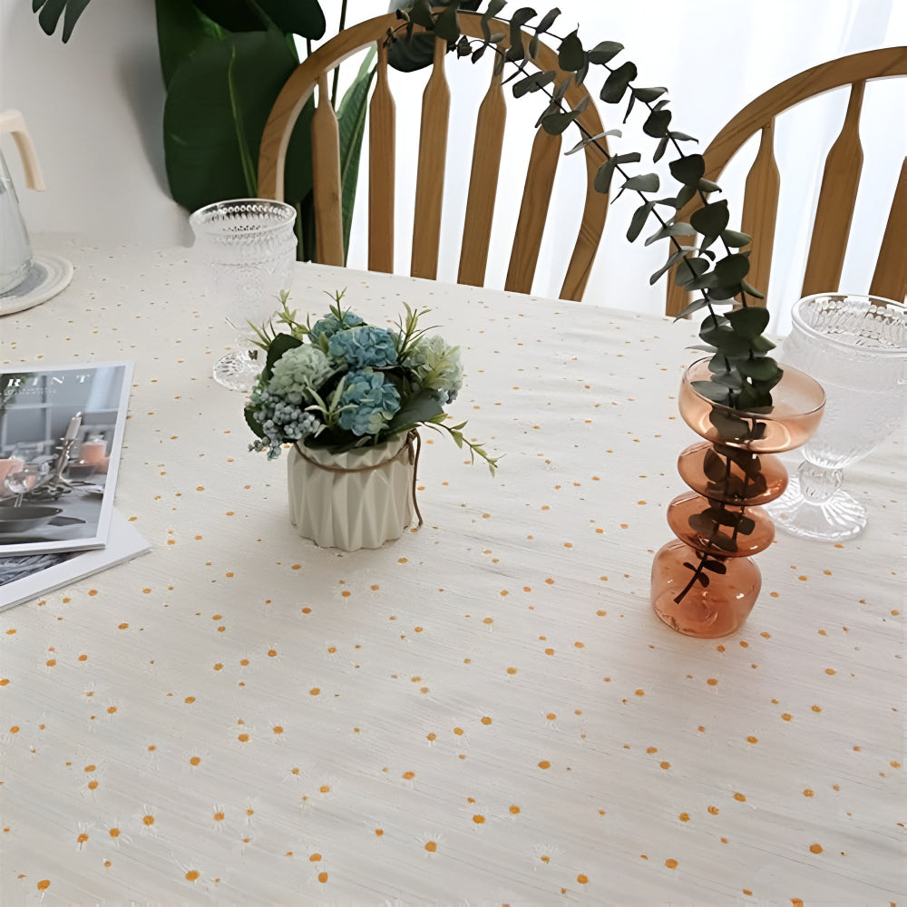 Toalha de Mesa com Franja de Flores de Pradaria