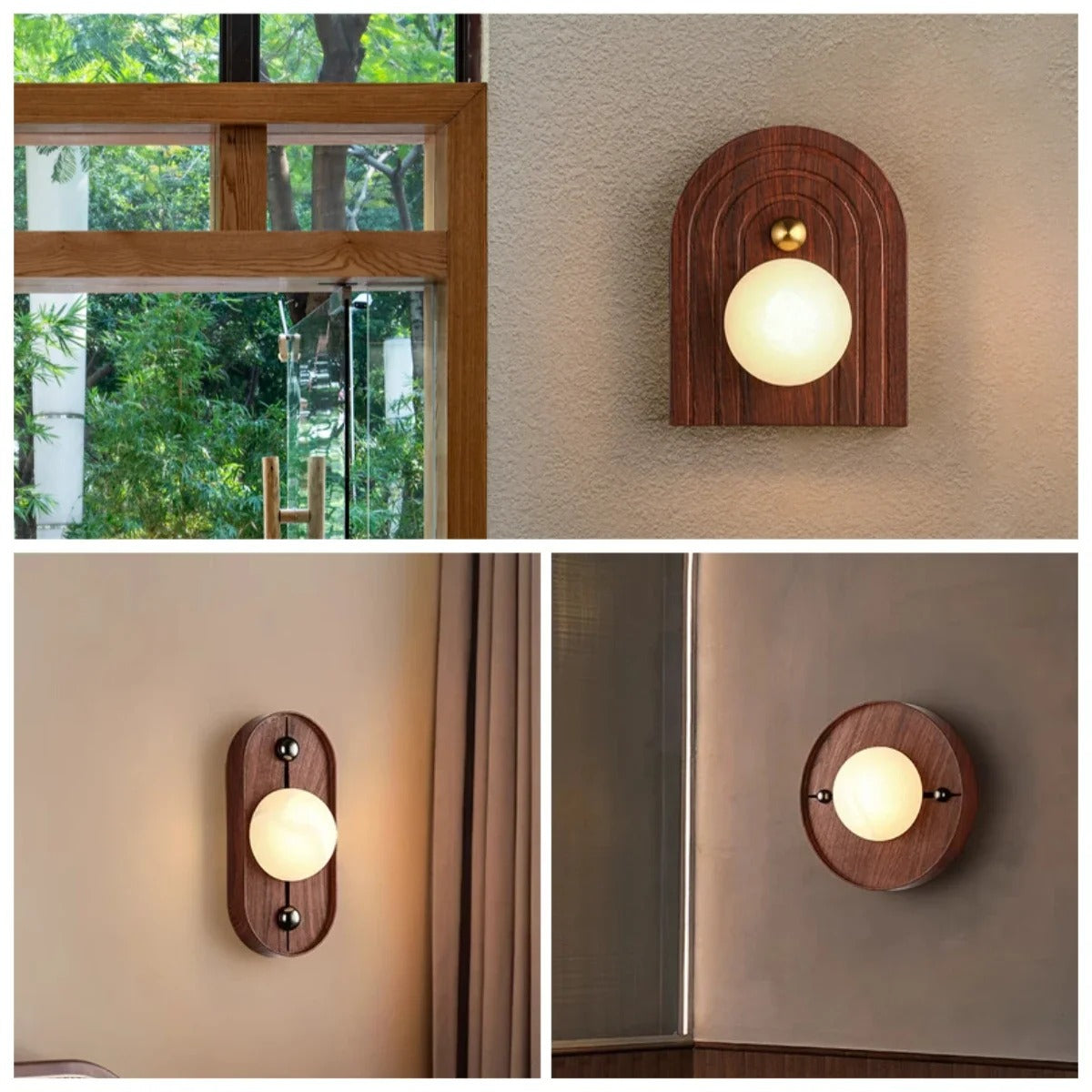 Lampa ścienna Walnut Glow Arch