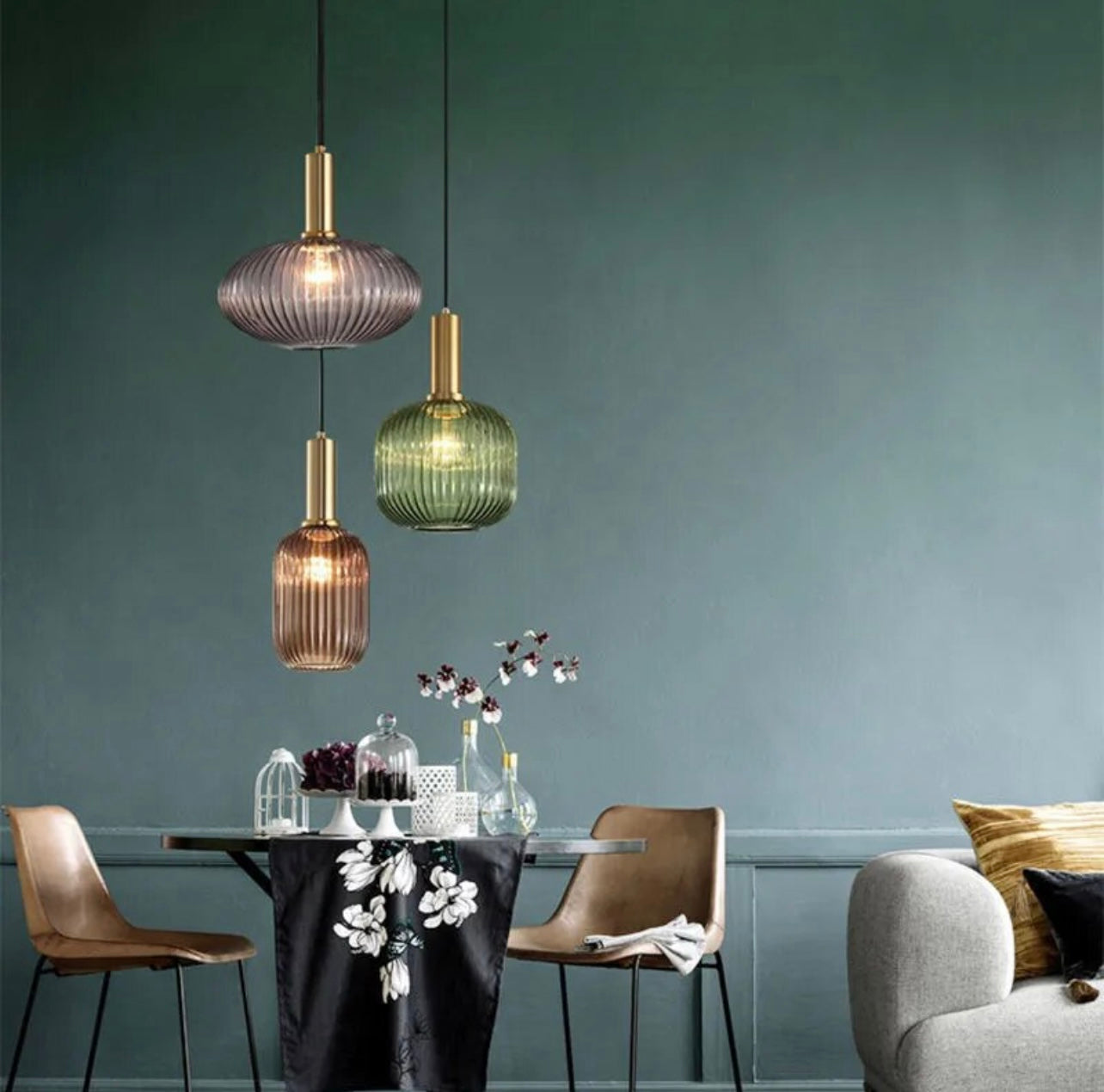 Retro Colourful Glass Pendant Light