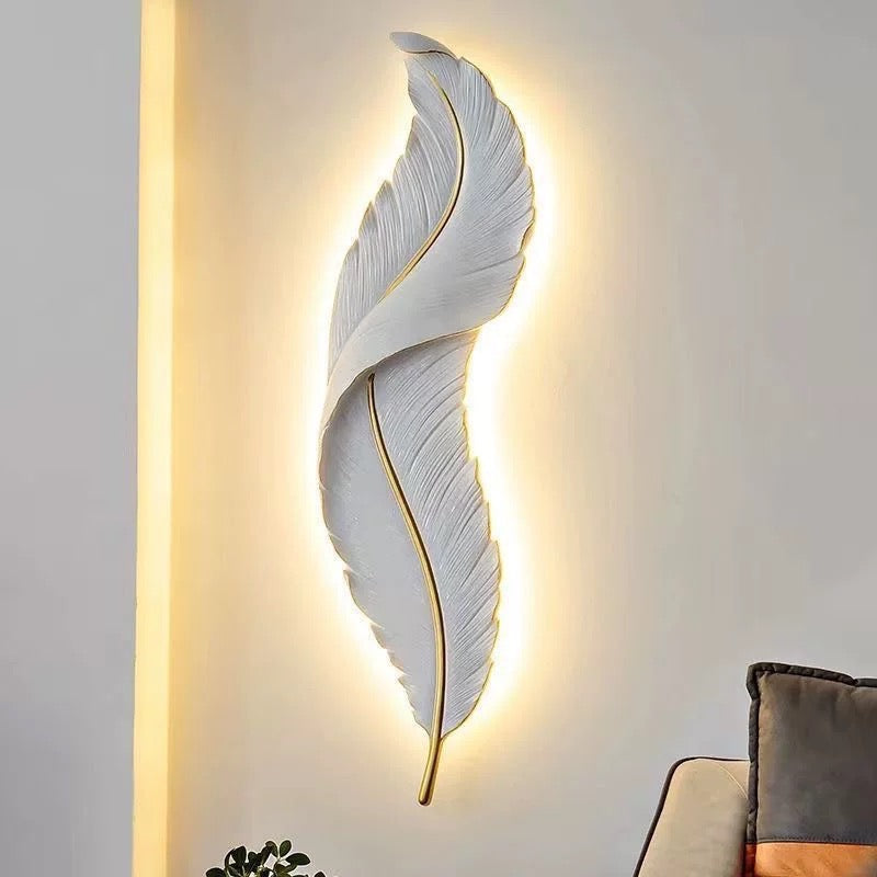 Applique murale en forme de plume LED nordique