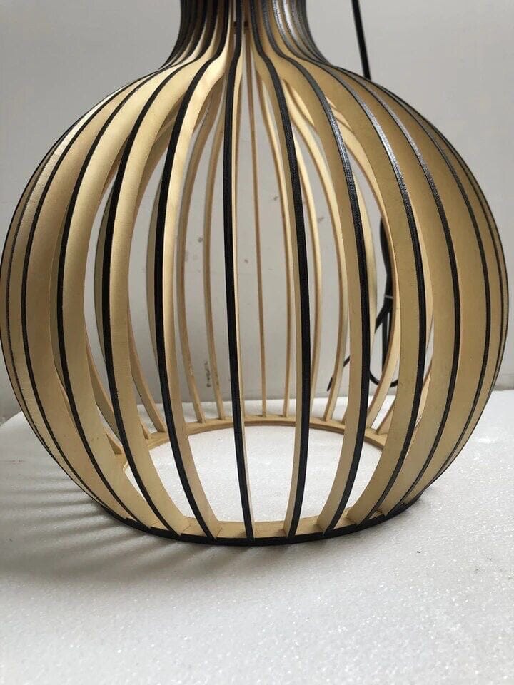 Lustre suspendu en forme de cage en bois de style nordique