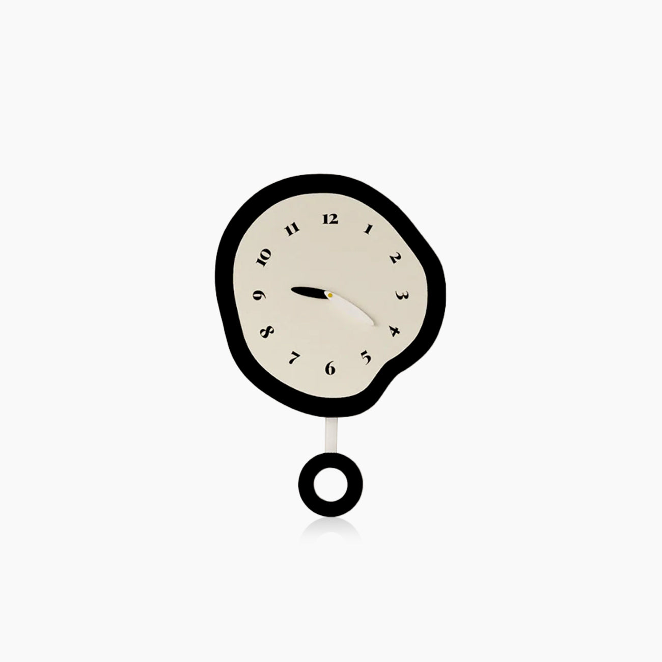 Abstrakte, verzerrte, geräuschlose Wanduhr – modernes, minimalistisches Pendel-Design