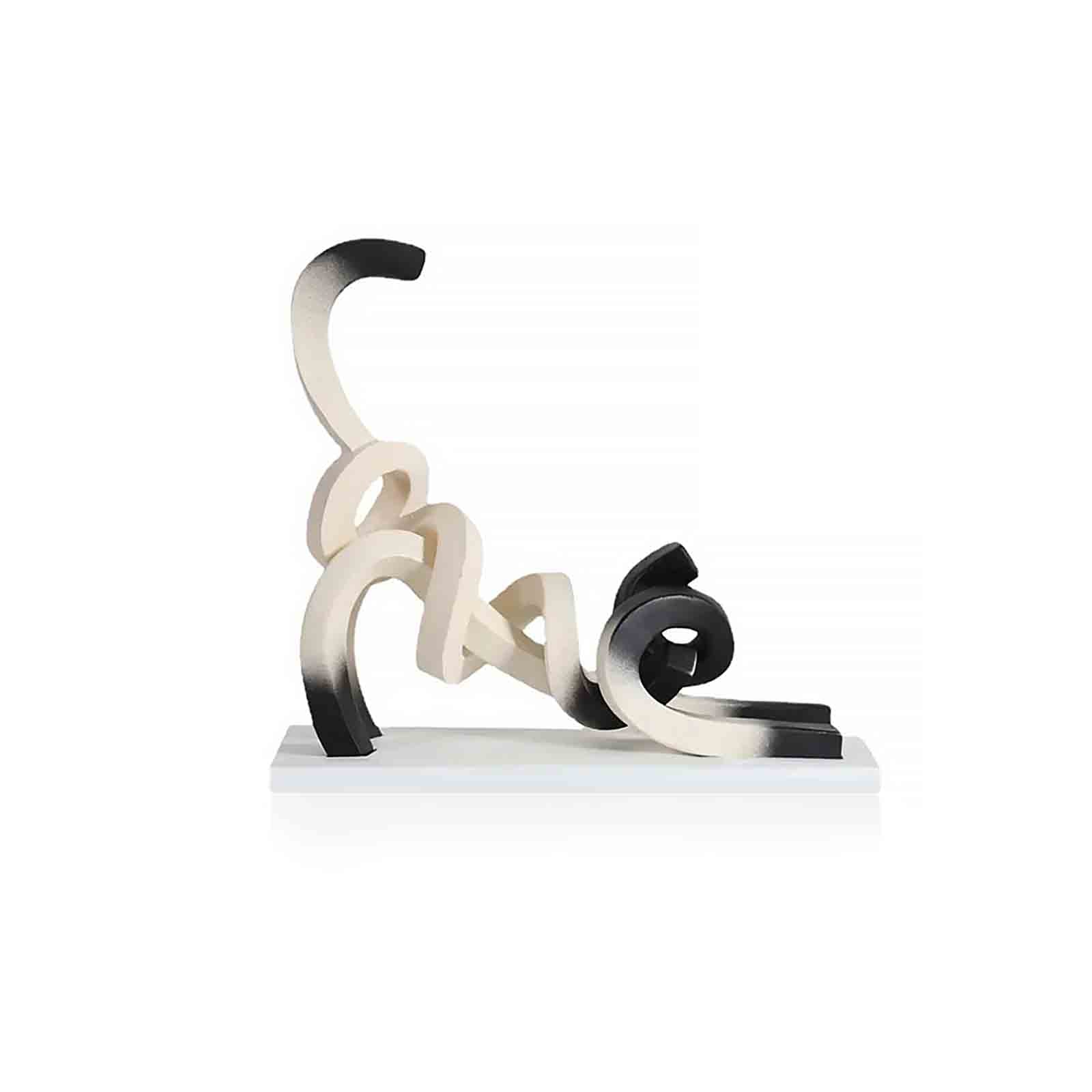 Abstrakt Minimalism Twisted Siamese Cat Skulptur