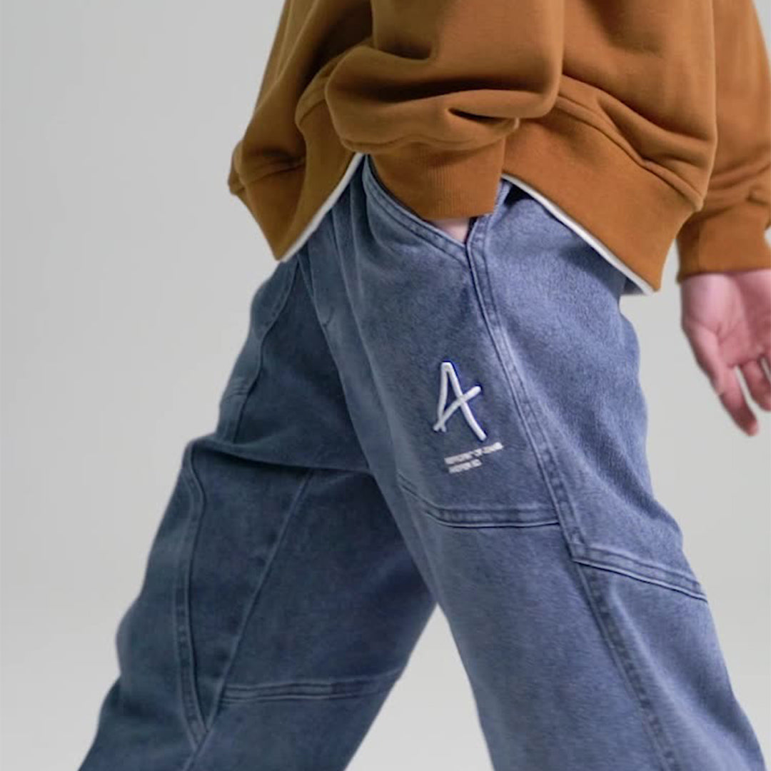 Mitchell™ Calças de Jogging em Denim Asfáltico