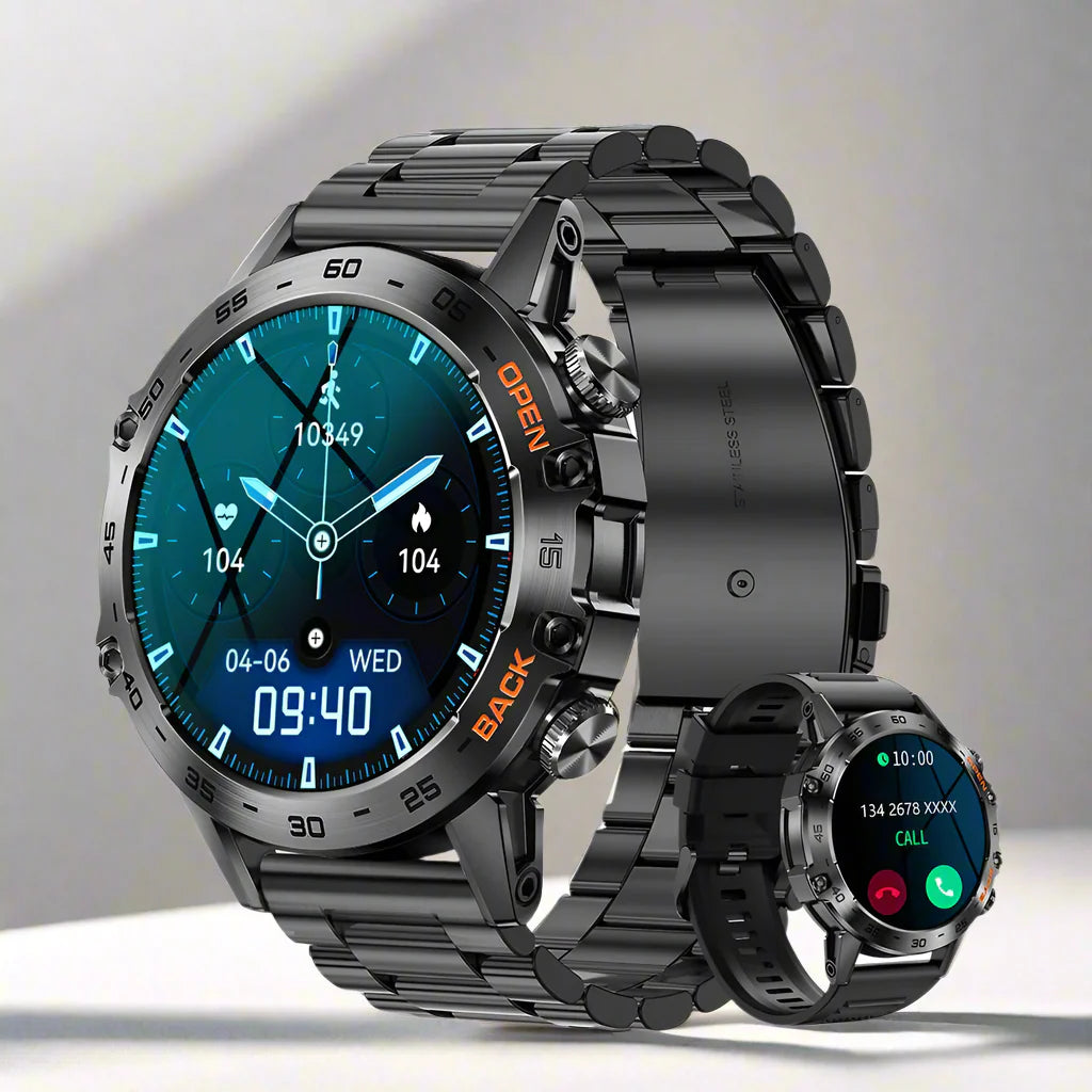 Smartwatch Maxwell Pro Steel – Tracker di fitness e chiamate Bluetooth da 1,39" per Android e iOS