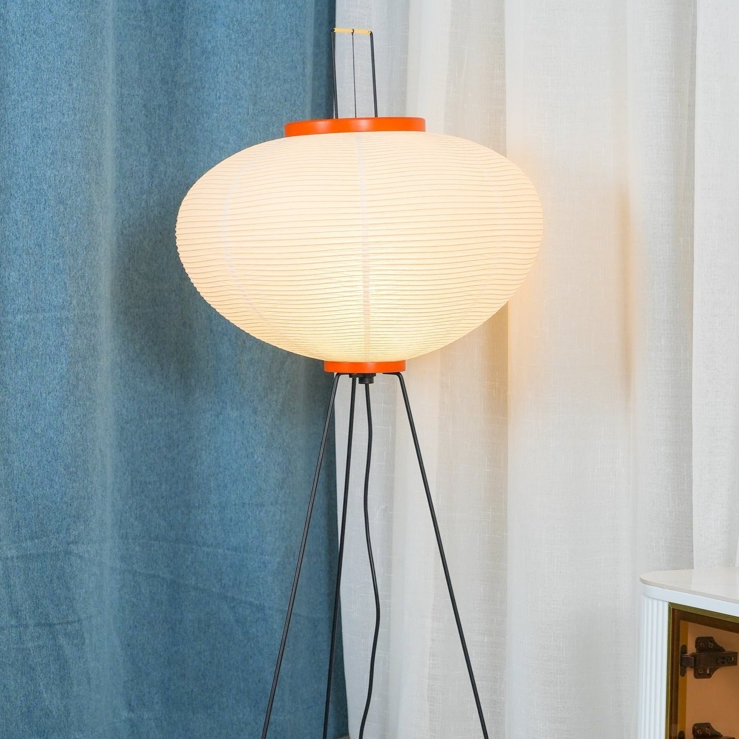 Rice paper floor lamp