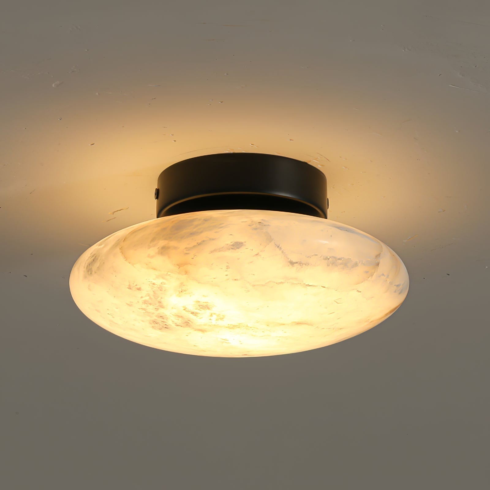 Ovale Deckenlampe aus Alabaster