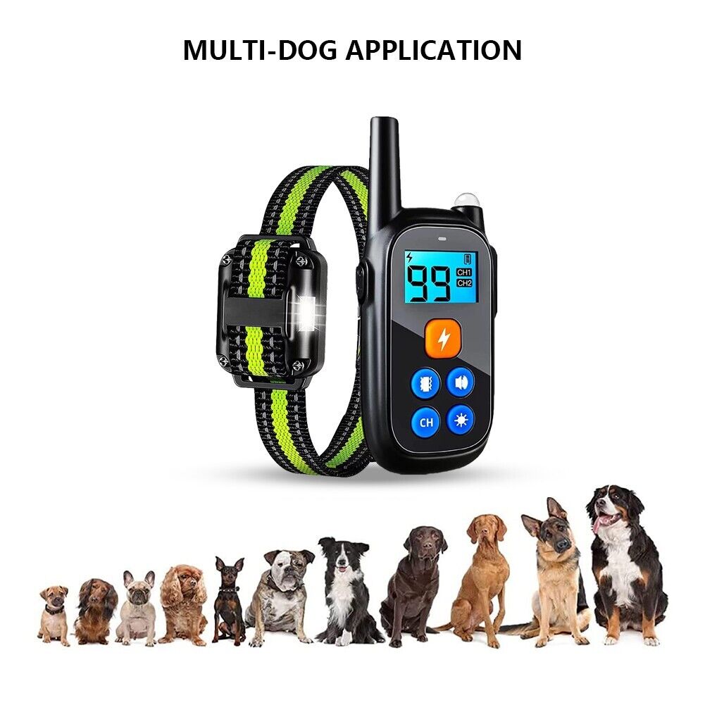 Collare elettronico per addestramento di cani da compagnia anti-abbaiare con shock elettrico, telecomando per obbedienza