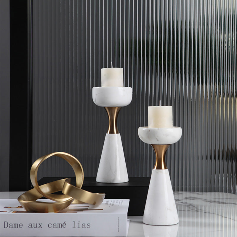 Modern White Marble Candle Holder/decor