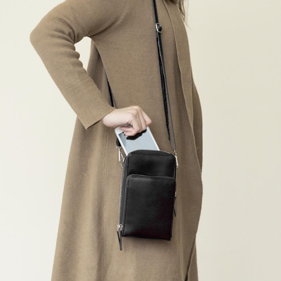 Triple Secure Leather Phone Purse: Elegance Meets Practicality