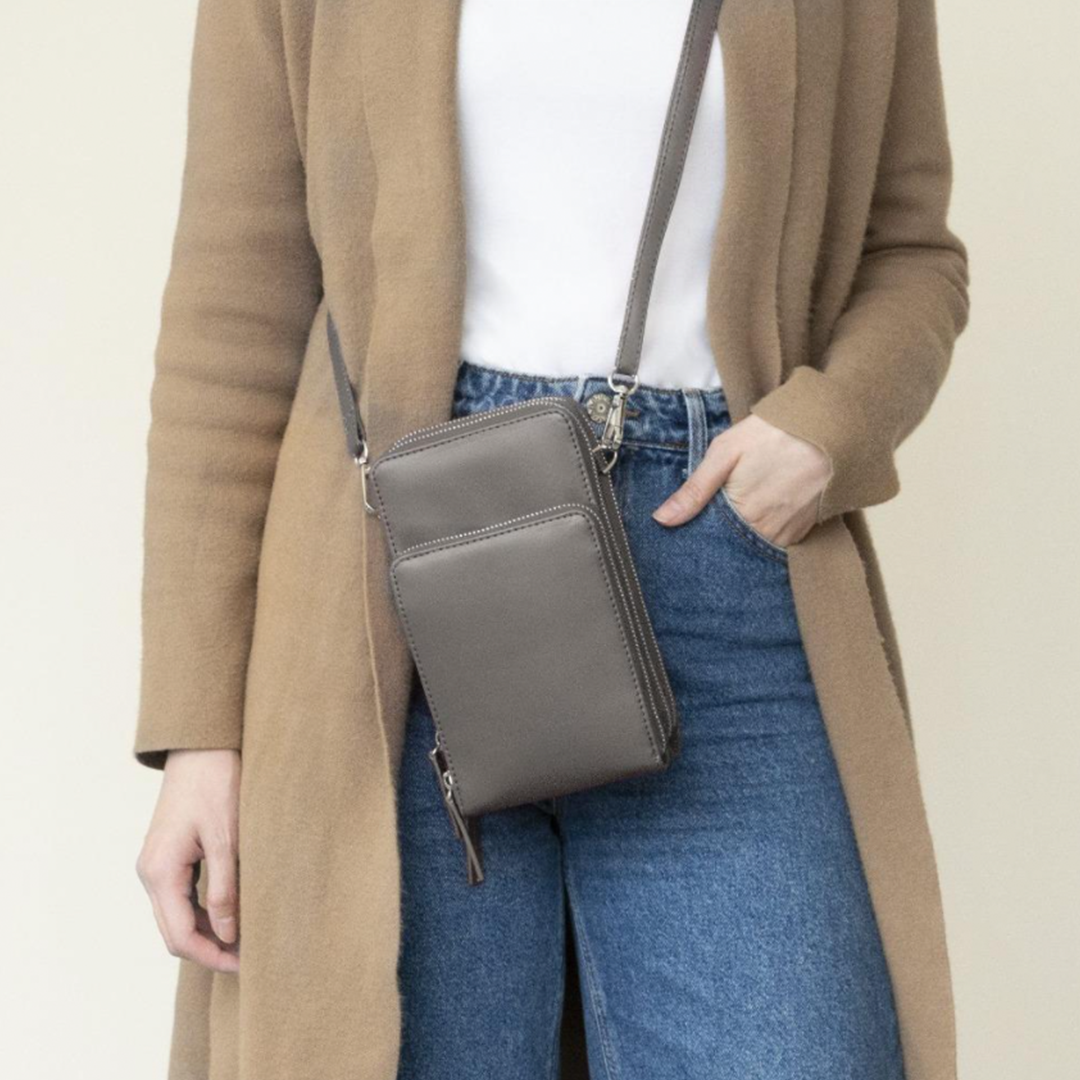 Triple Secure Leather Phone Purse: Elegance Meets Practicality