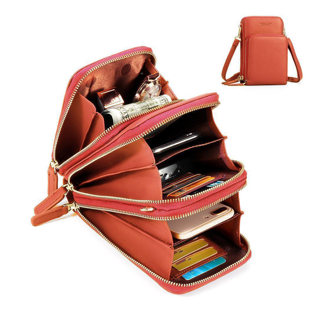 Triple Secure Leather Phone Purse: Elegance Meets Practicality