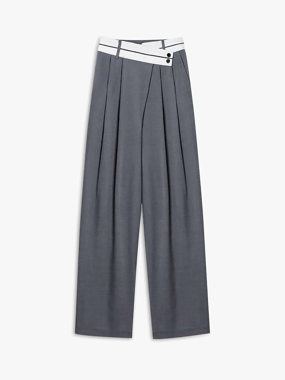 Mona - Wide trousers with asymmetric waistband