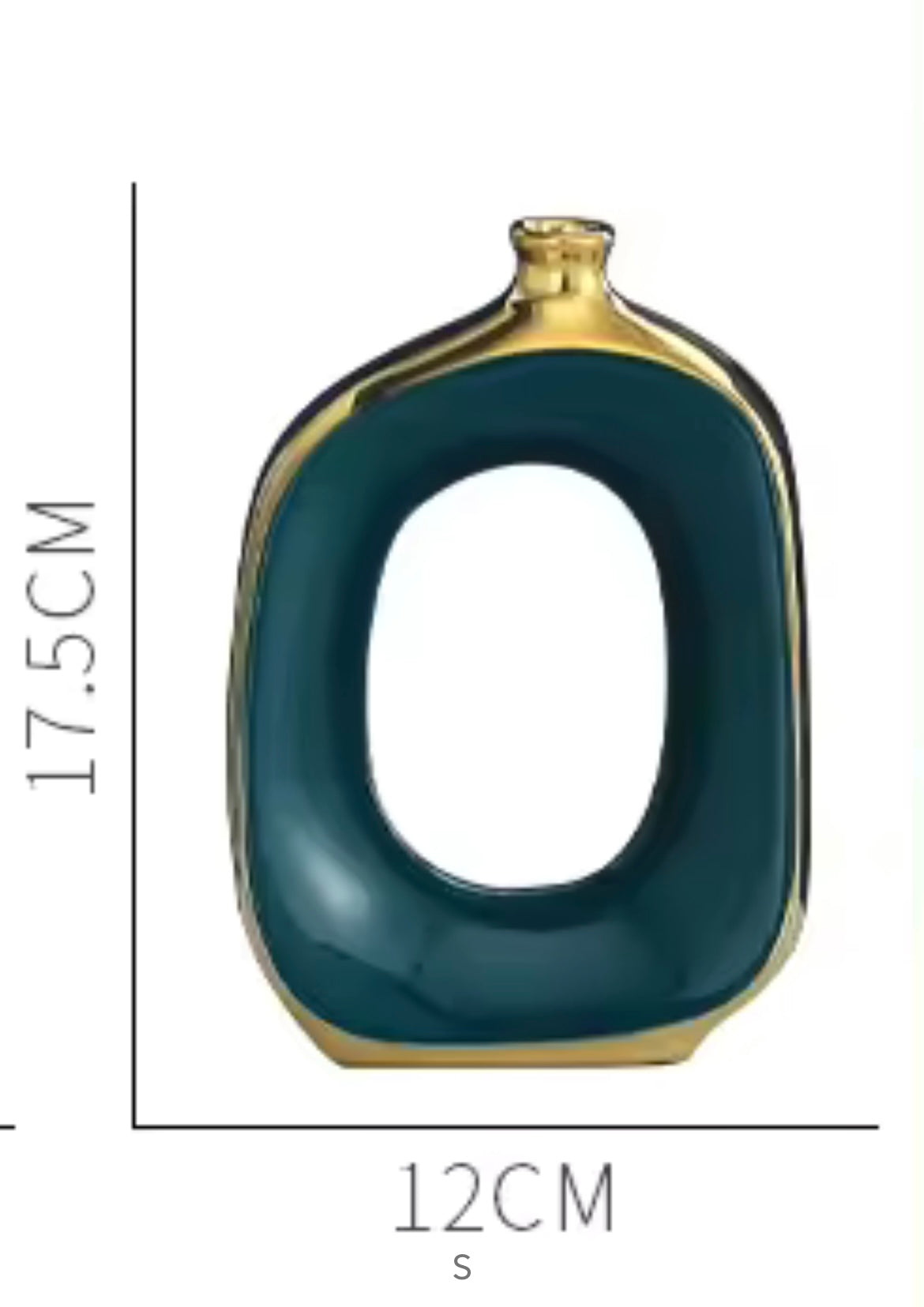 Creuse Vase Green Polish con finitura oro