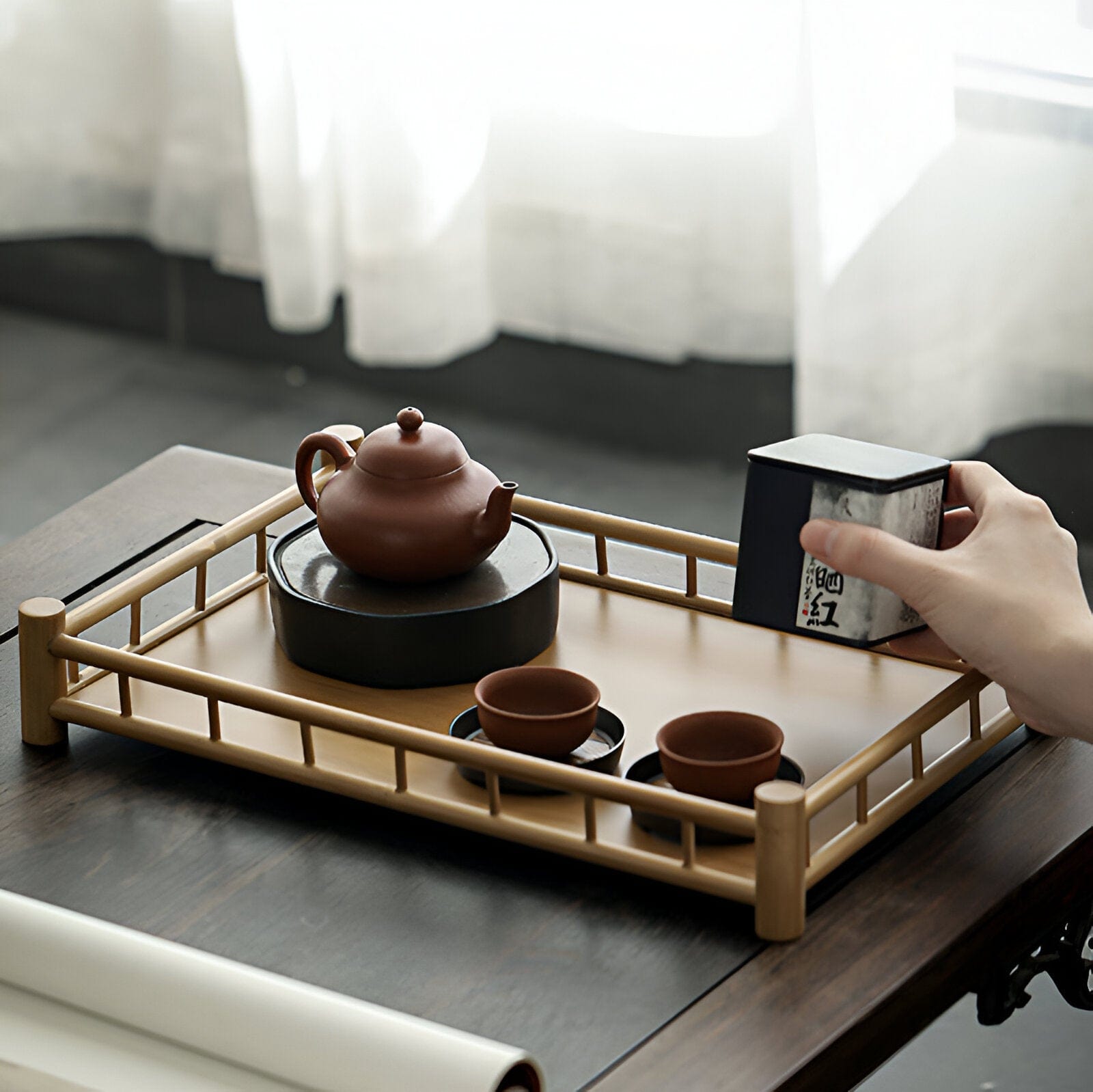 Bamboo Tea Tray Set