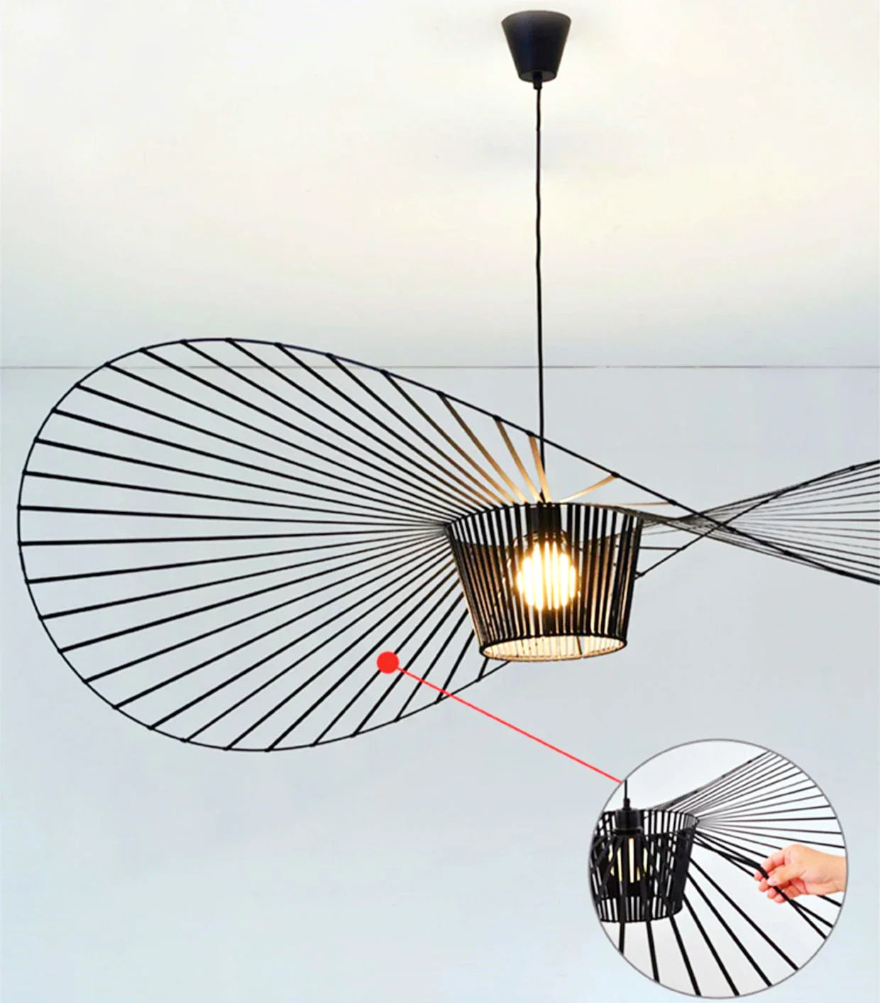 ShadowSleek - Black Hat pendant light