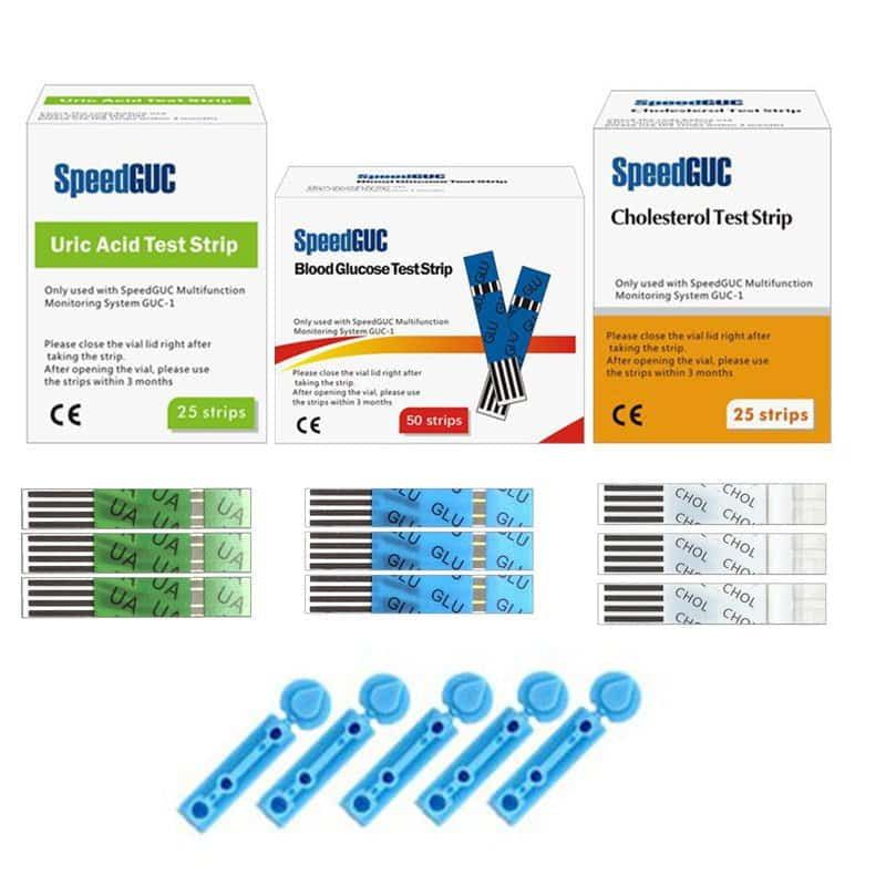 50X Bandelettes de Test de Glucose + 50X Lancettes