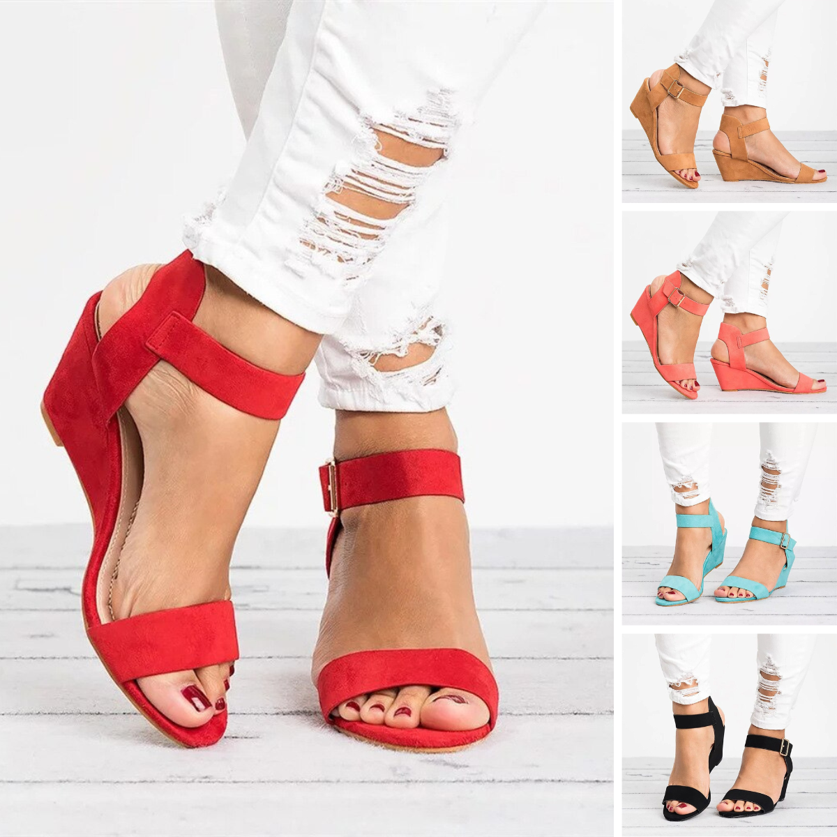 EleganceWedge strappy sandals – chic & comfortable