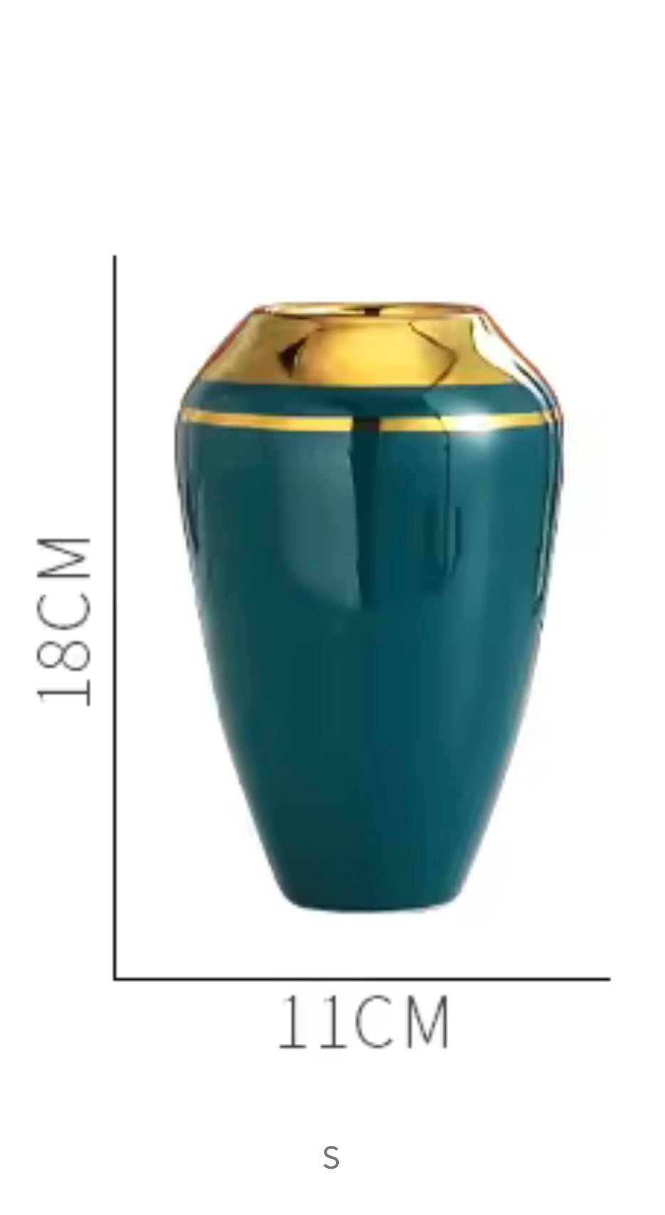 Cascade Vase Æstetisk Design Grøn Polish med guldfinish