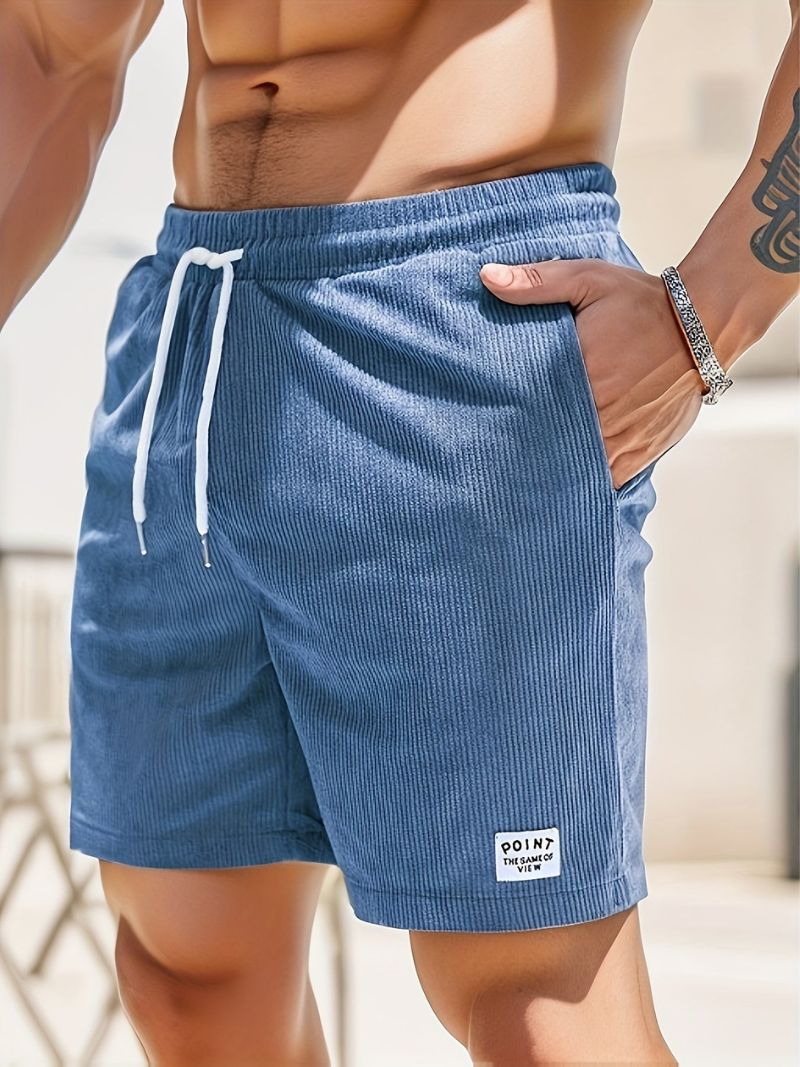 MaxWear - Pantaloncini casual da uomo in velluto a coste con coulisse