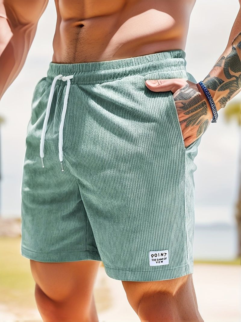 MaxWear - Pantaloncini casual da uomo in velluto a coste con coulisse