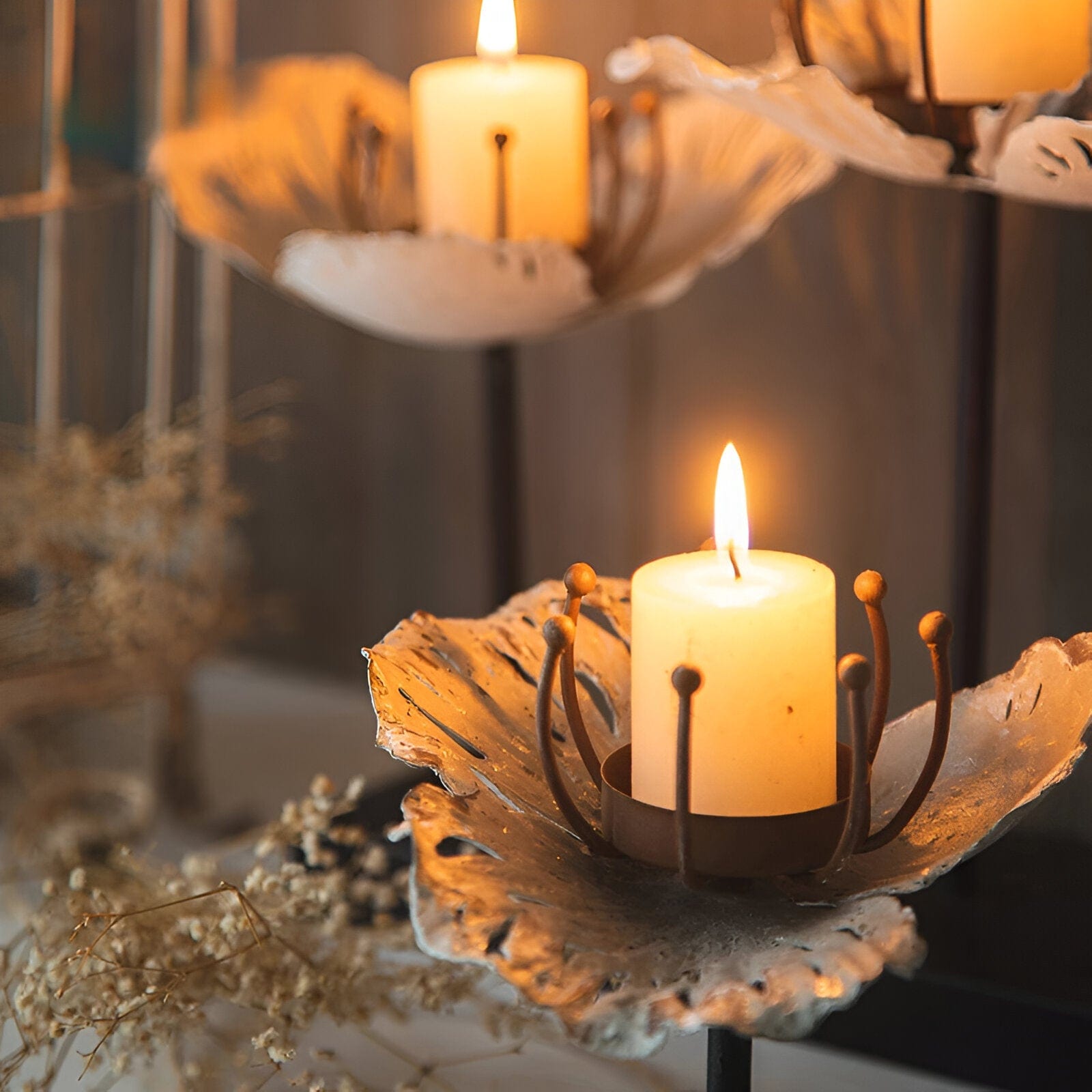 Elegant Flower Candle Holders