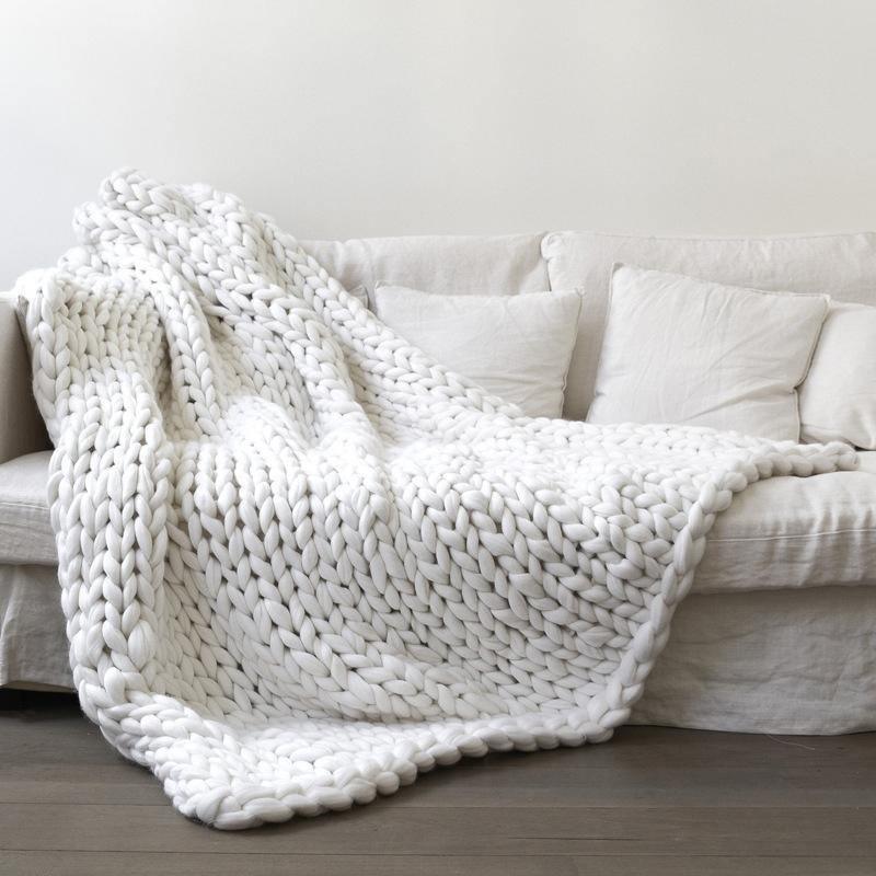 Couverture en tricot épais Hygge