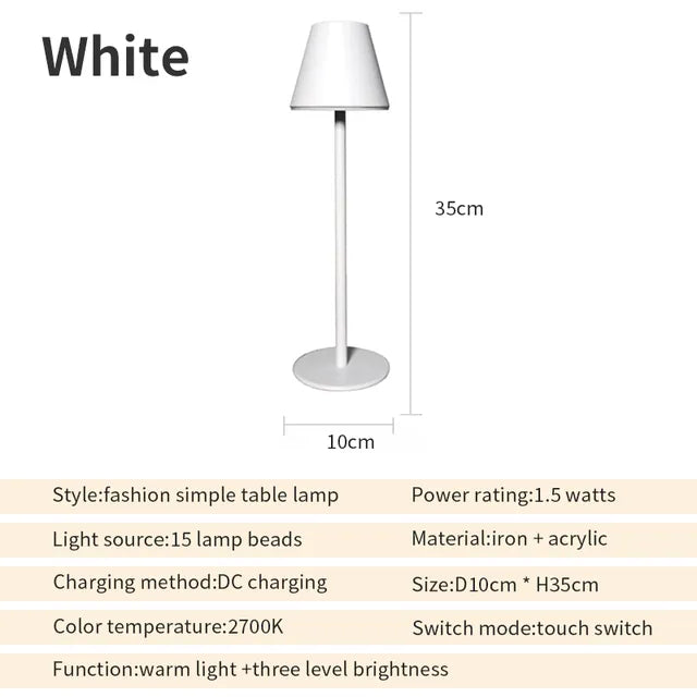 EcoGlow - Lampada da tavolo ricaricabile