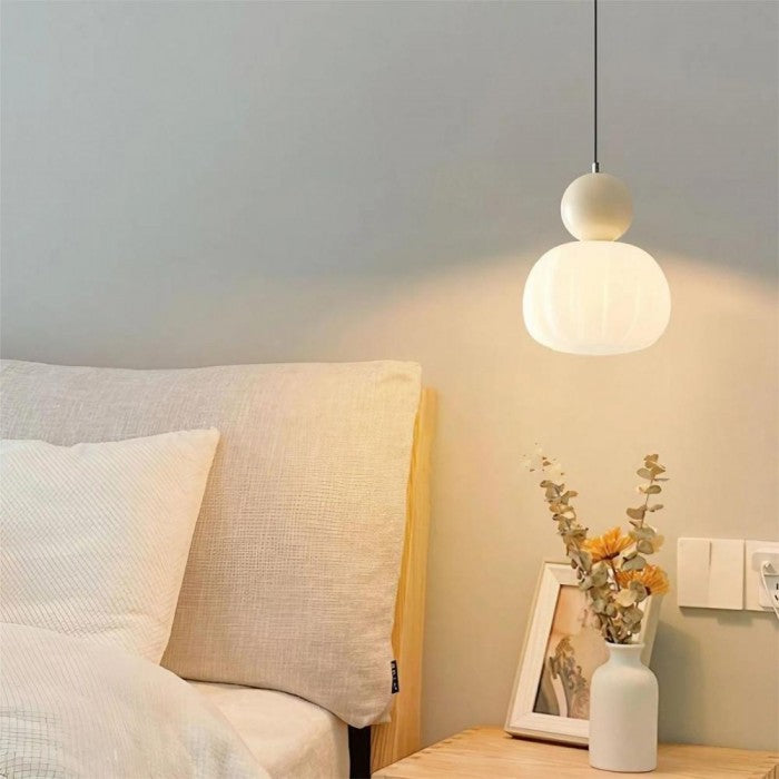 Mini lampe suspendue avec abat-jour en forme de citrouille