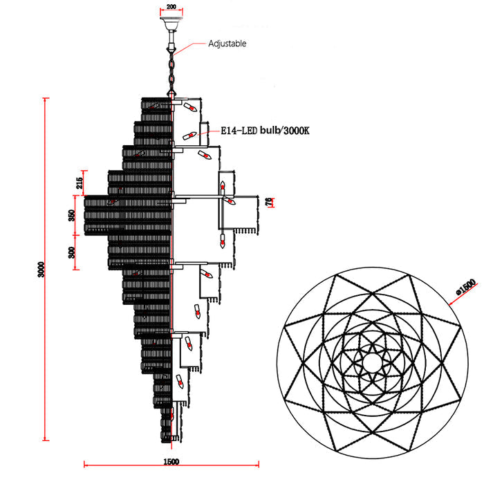 Ethereal Icefall Crystal Chandelier